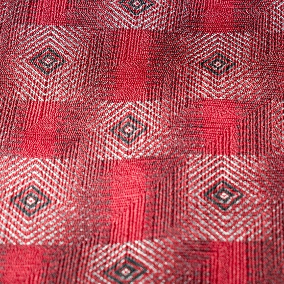 Hunter & Lords Red White Geometric 100% Silk Mens Designer Tie - Picture 5 of 5
